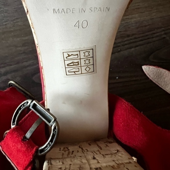 Free People Womens Cork Platform Sandals Shoes Red - Picture 12 of 13